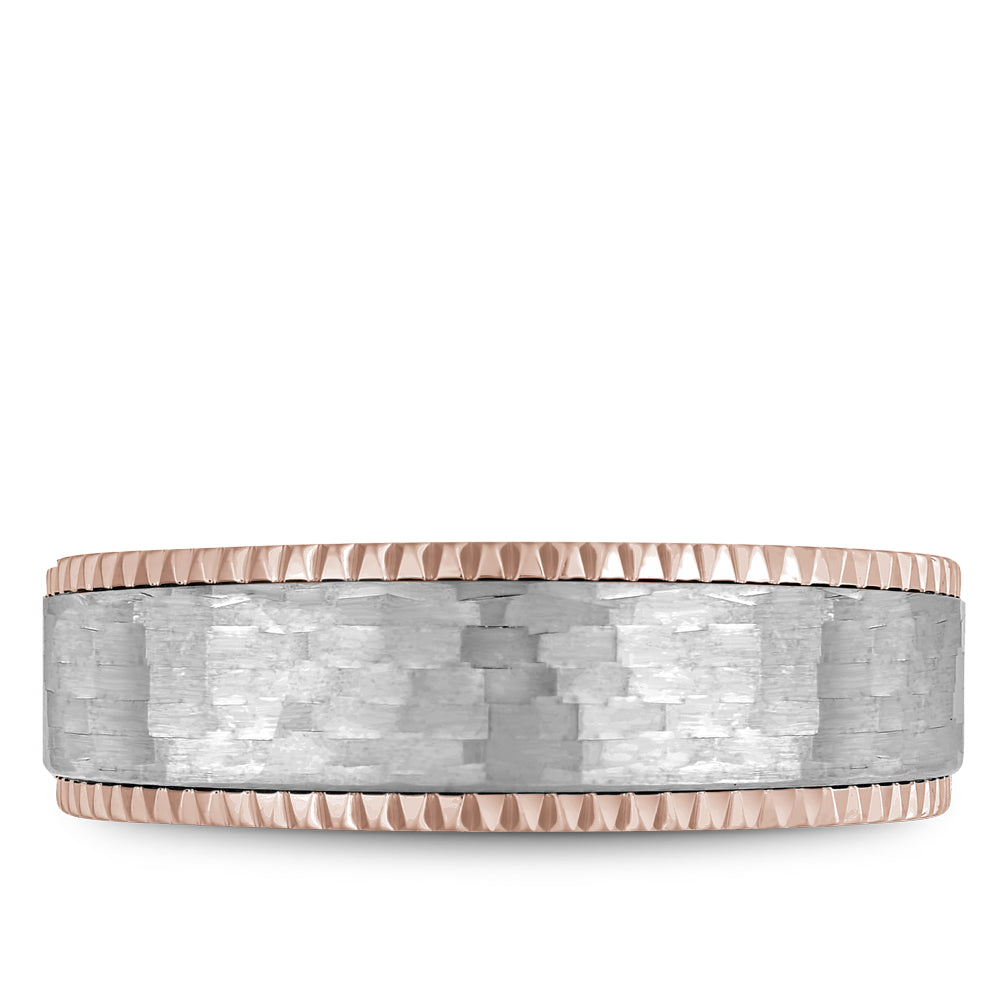 Bleu Royale Legacy Wedding Band 7.50mm White and Rose 18k Gold