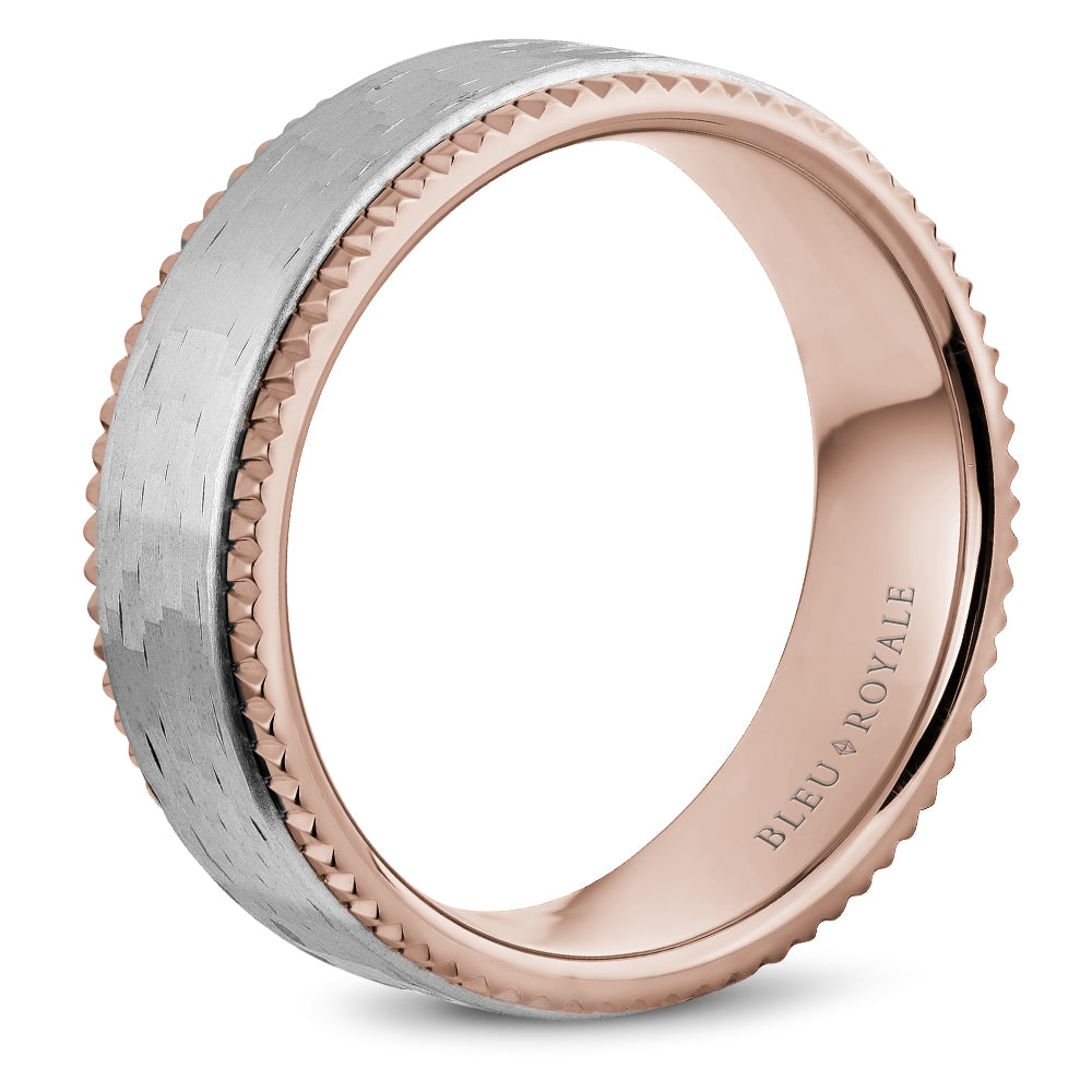 Bleu Royale Legacy Wedding Band 7.50mm White and Rose 18k Gold