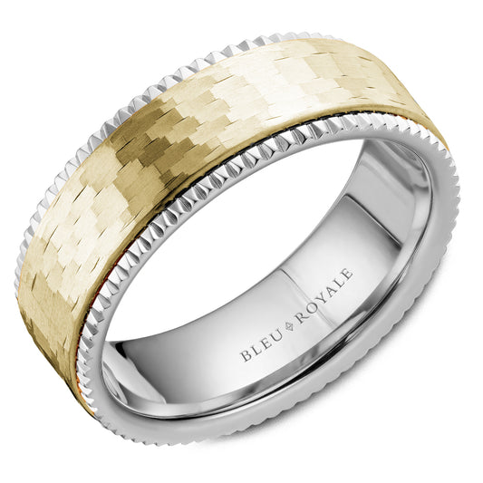 Bleu Royale Legacy Wedding Band 7.50mm Y&W 14k Gold