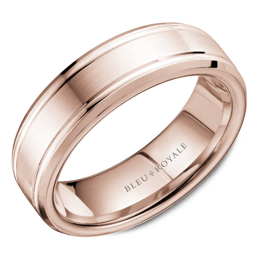 Bleu Royale Legacy Wedding Band 6.50mm Rose 18k Gold