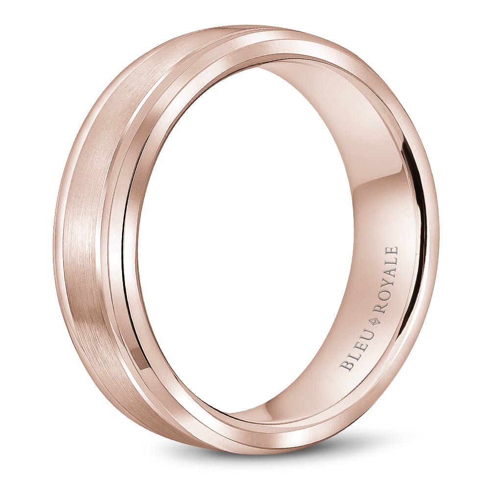 Bleu Royale Legacy Wedding Band 6.50mm Rose 18k Gold