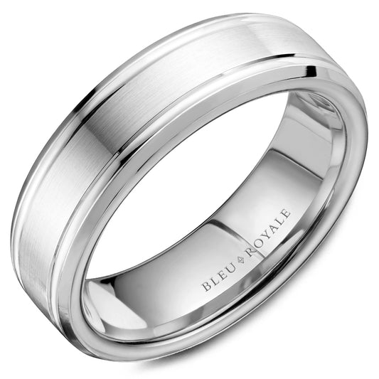 Bleu Royale Legacy Wedding Band 6.50mm White 14k Gold