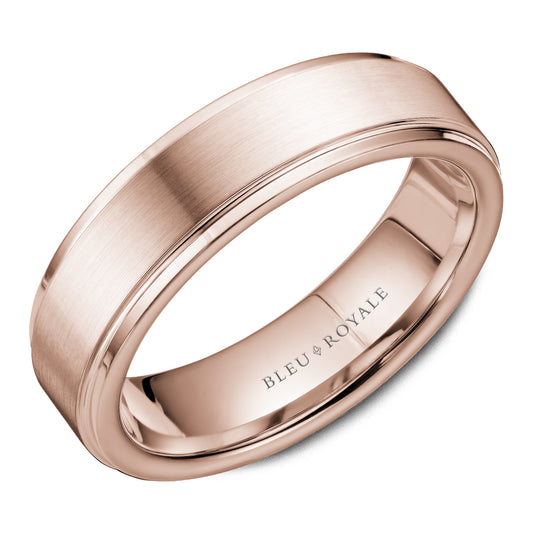 Bleu Royale Legacy Wedding Band 6.50mm Rose 14k Gold