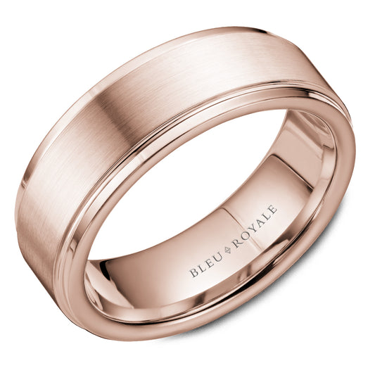 Bleu Royale Legacy Wedding Band 7.50mm Rose 14k Gold