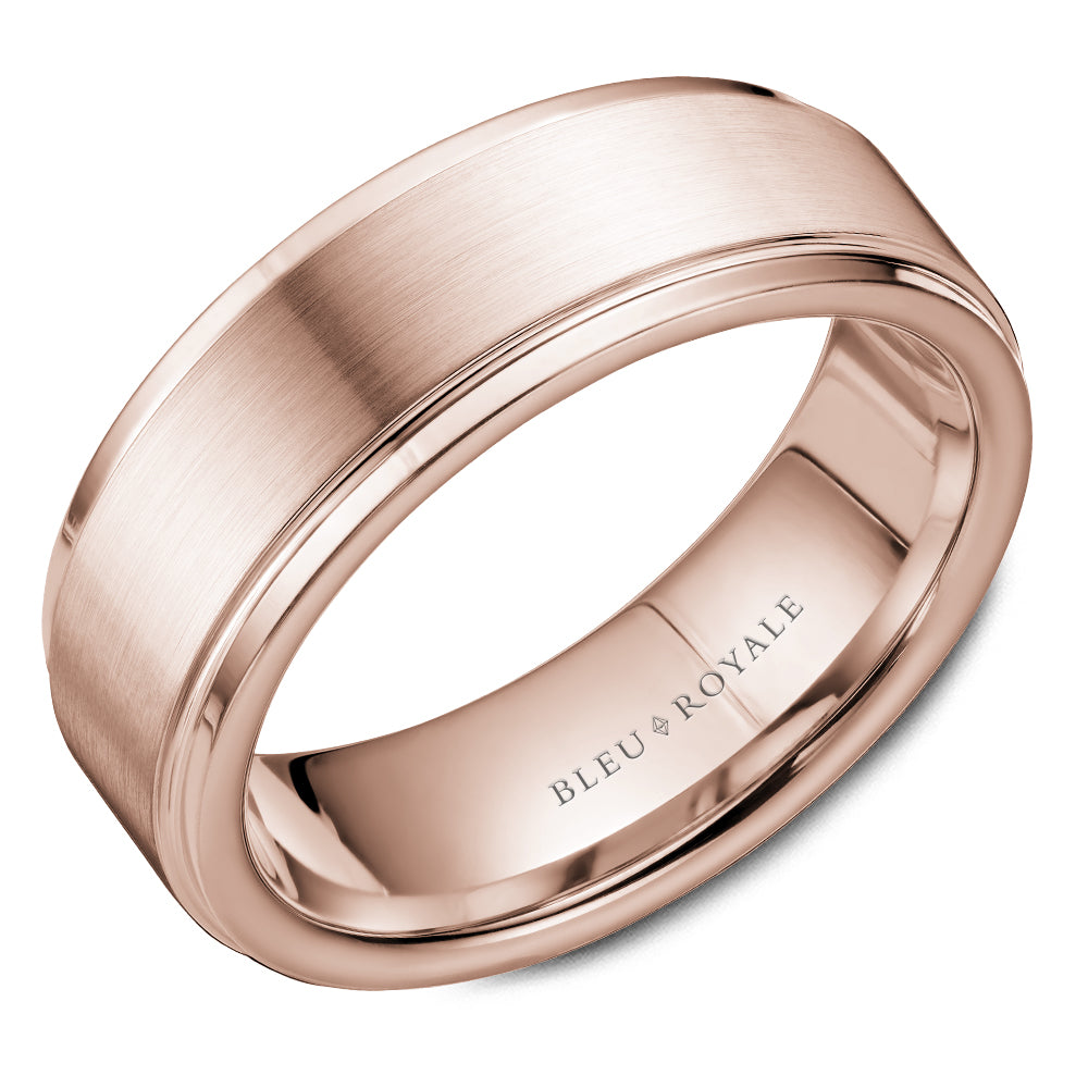 Bleu Royale Legacy Wedding Band 7.50mm Rose 18k Gold