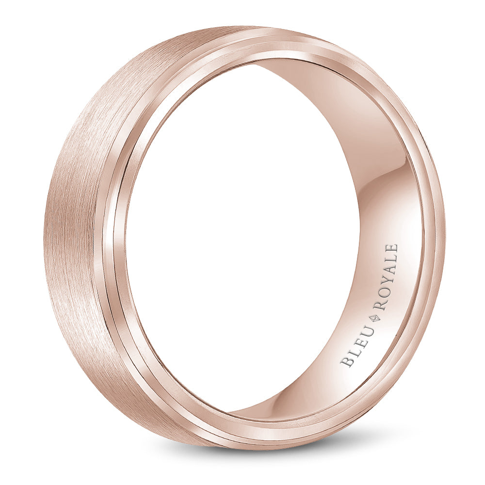 Bleu Royale Legacy Wedding Band 7.50mm Rose 18k Gold