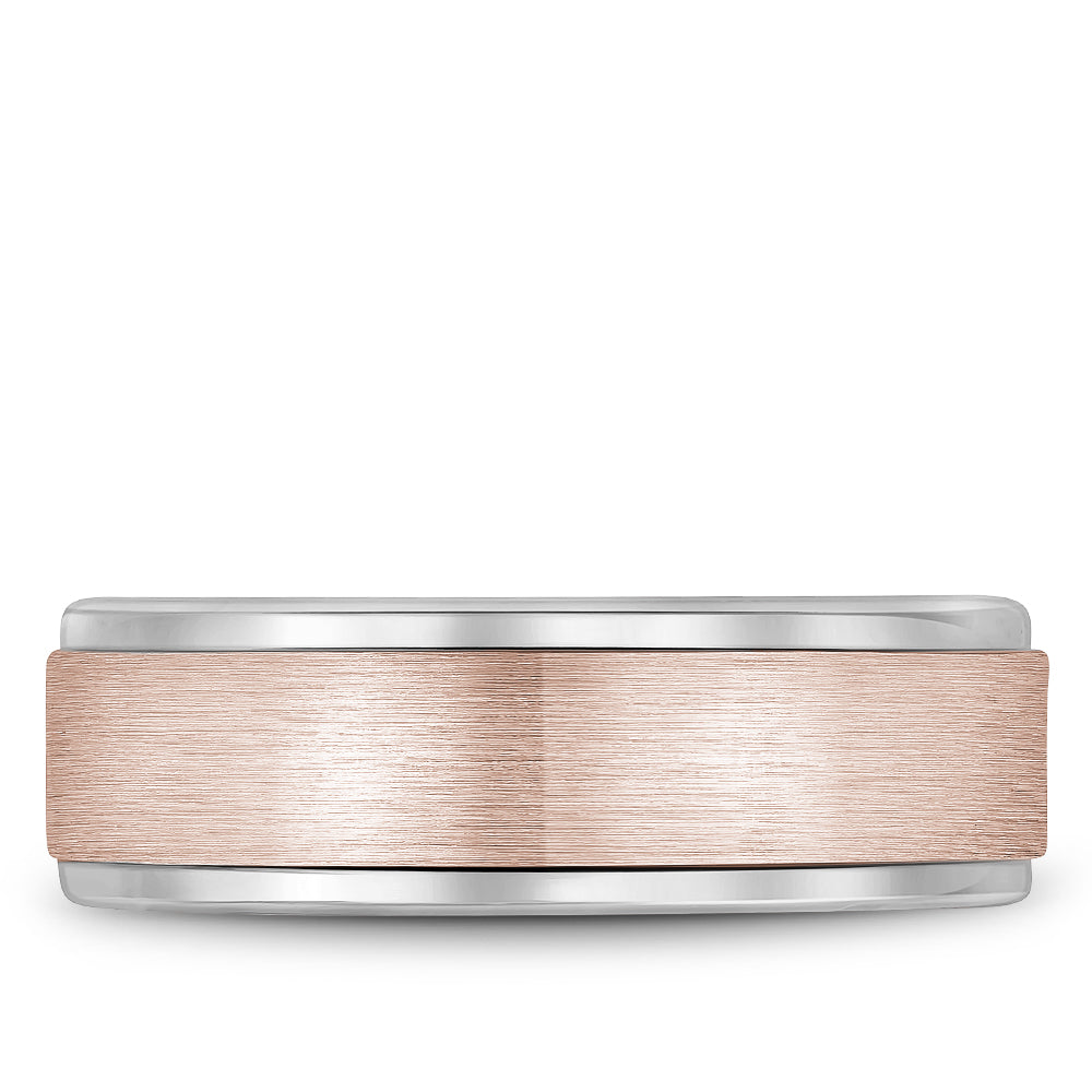 Bleu Royale Legacy Wedding Band 7.50mm Rose and White 14k Gold