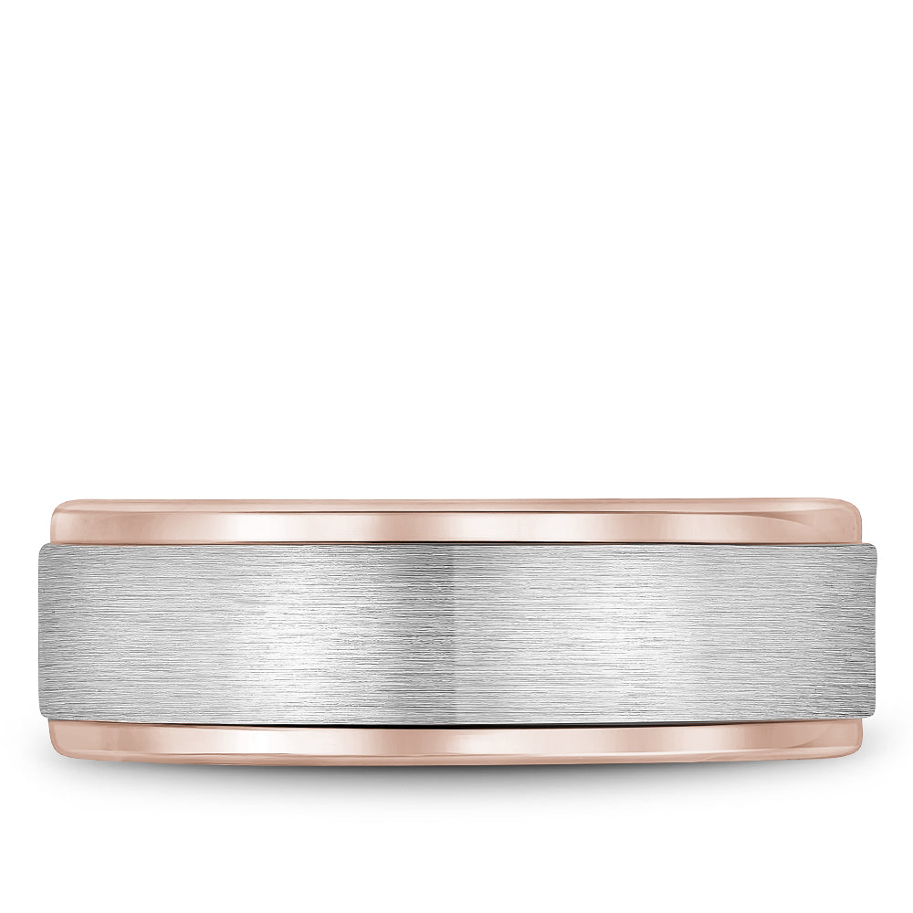 Bleu Royale Legacy Wedding Band 7.50mm White and Rose 18k Gold