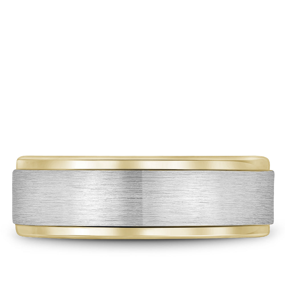 Bleu Royale Legacy Wedding Band 7.50mm White and Yellow 14k Gold