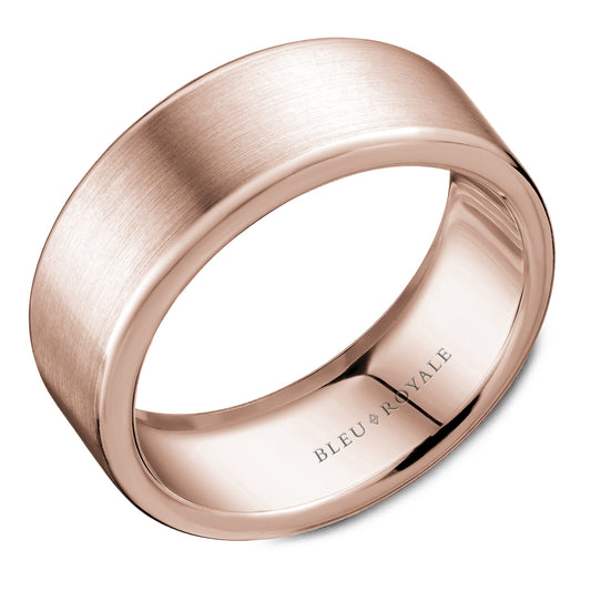 Bleu Royale Legacy Wedding Band 7.50mm Rose 18k Gold