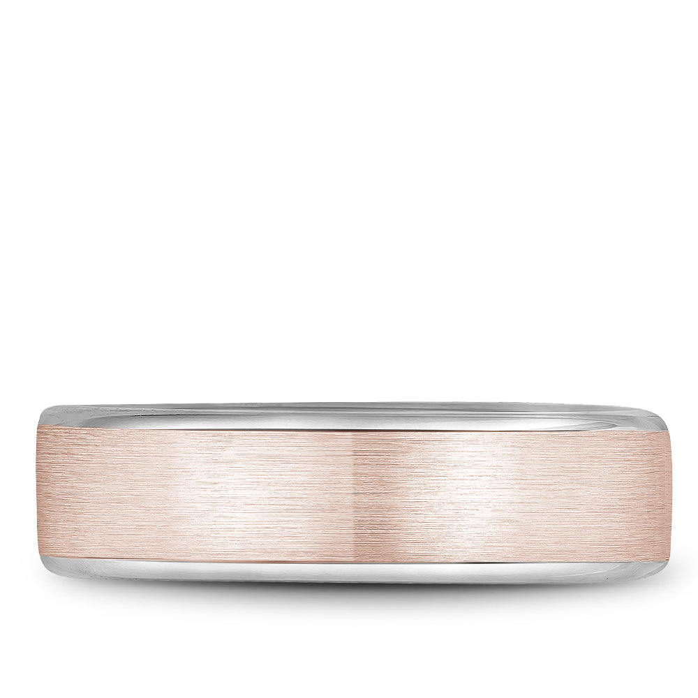 Bleu Royale Legacy Wedding Band 6.50mm Rose and White 14k Gold