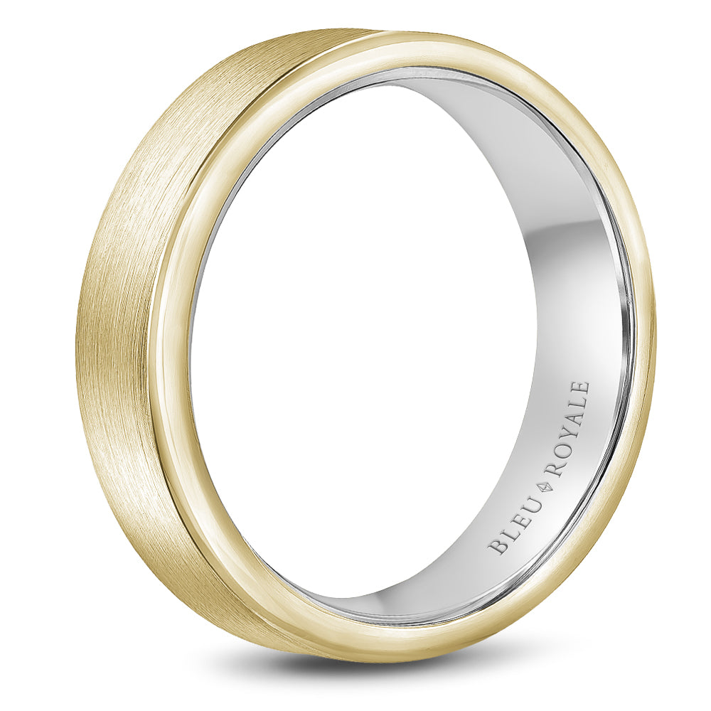 Bleu Royale Legacy Wedding Band 6.50mm Y&W 18k Gold