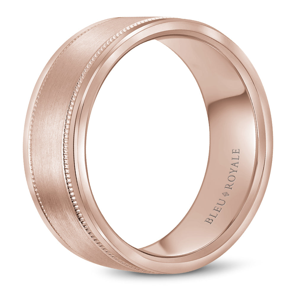 Bleu Royale Legacy Wedding Band 8.50mm Rose 14k Gold