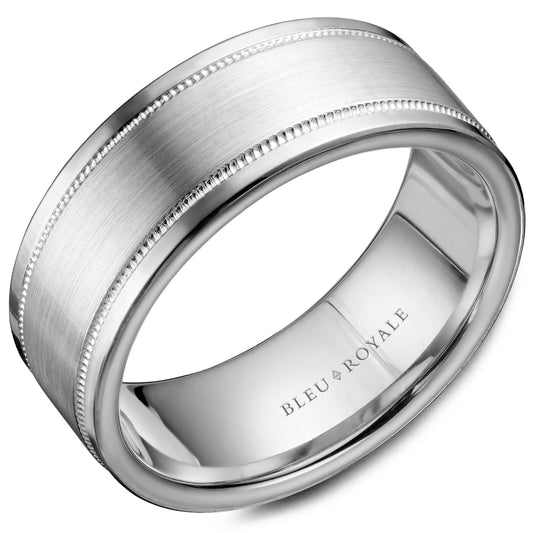 Bleu Royale Legacy Wedding Band 8.50mm White 18k Gold