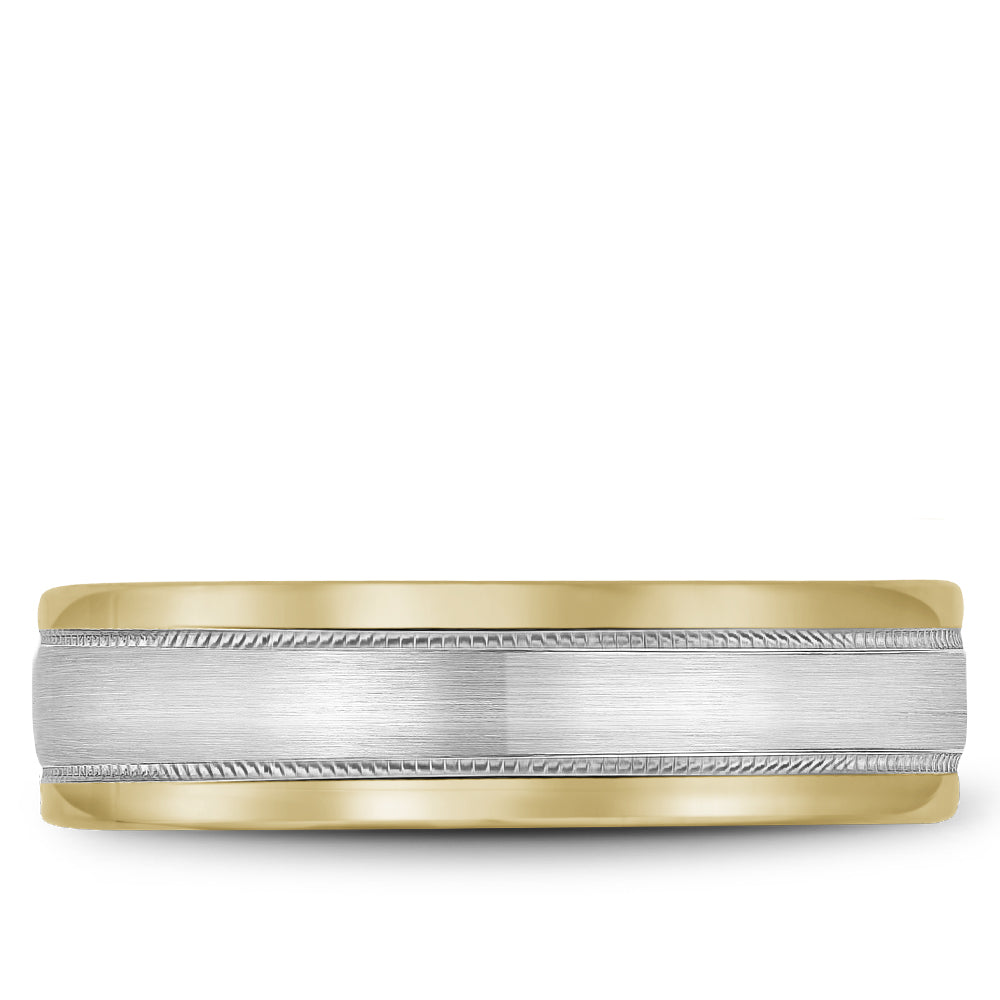 Bleu Royale Legacy Wedding Band 6.00mm White and Yellow 18k Gold