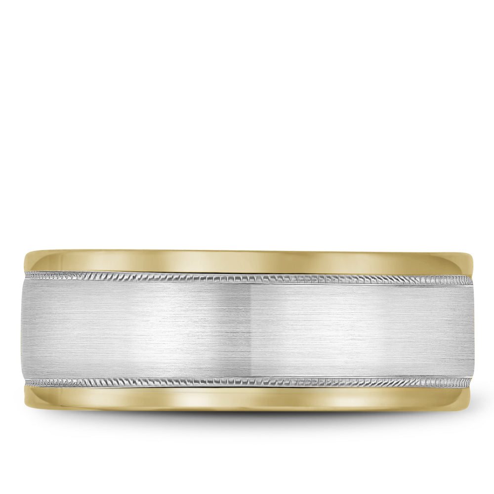 Bleu Royale Legacy Wedding Band 8.50mm White and Yellow 18k Gold