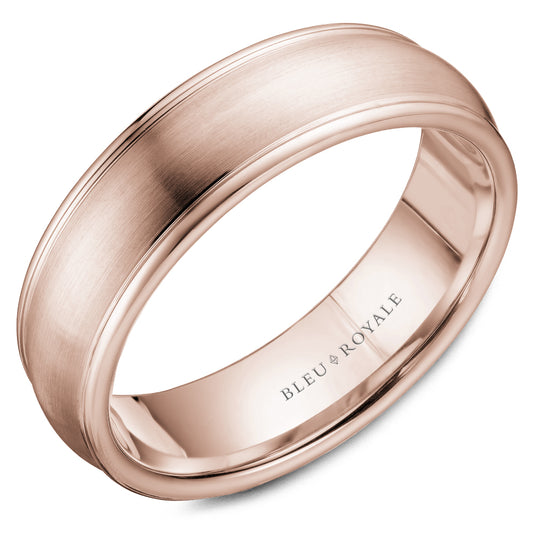 Bleu Royale Legacy Wedding Band 6.50mm Rose 14k Gold