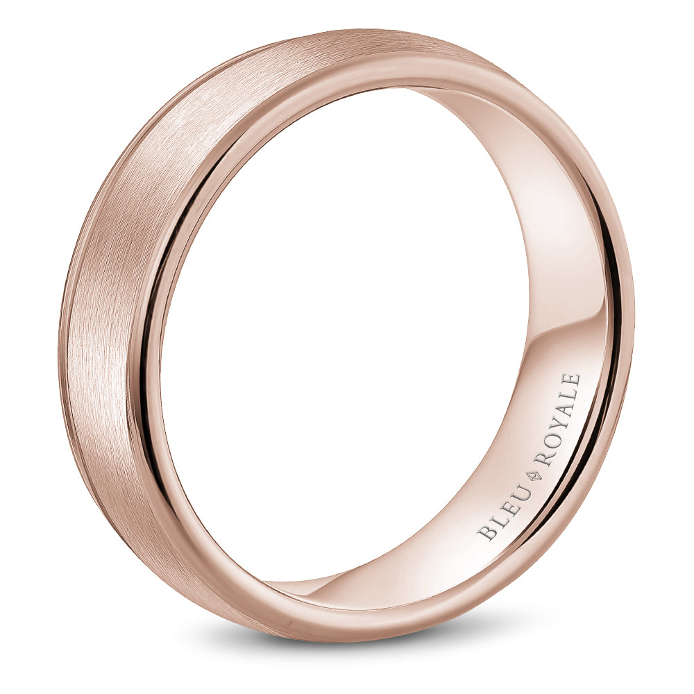Bleu Royale Legacy Wedding Band 6.50mm Rose 18k Gold