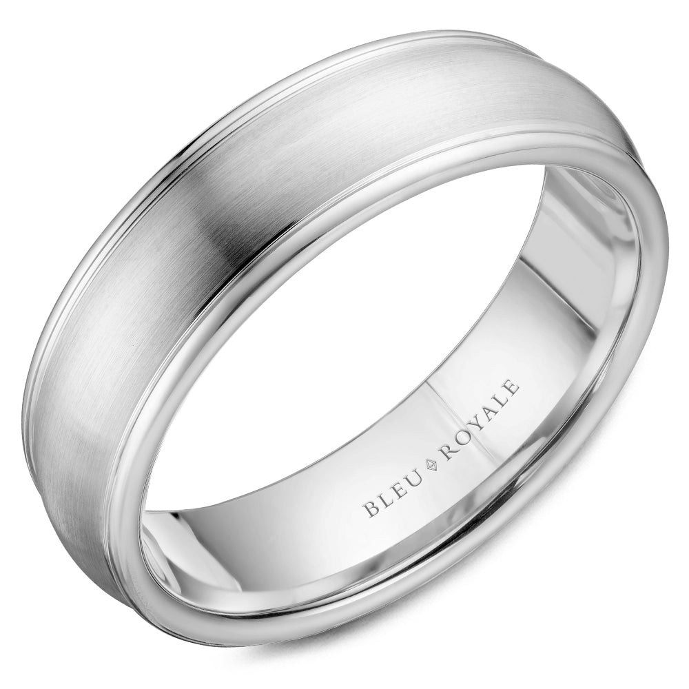 Bleu Royale Legacy Wedding Band 6.50mm White 14k Gold