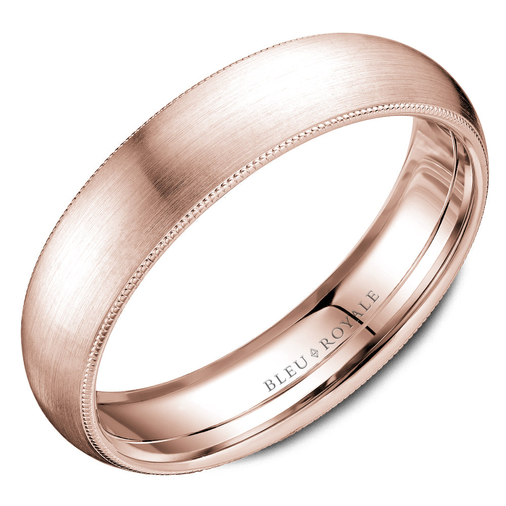Bleu Royale Legacy Wedding Band 5.50mm Rose 18k Gold