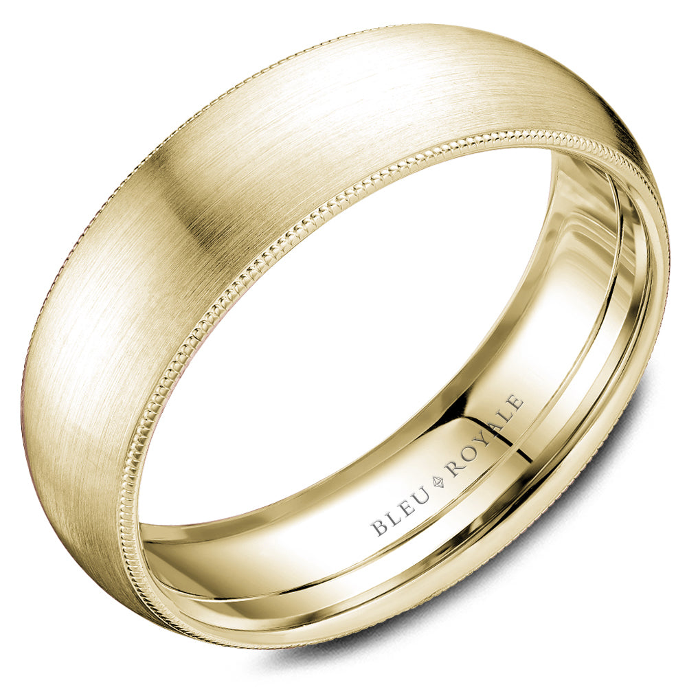 Bleu Royale Legacy Wedding Band 5.50mm White and Rose 14k Gold