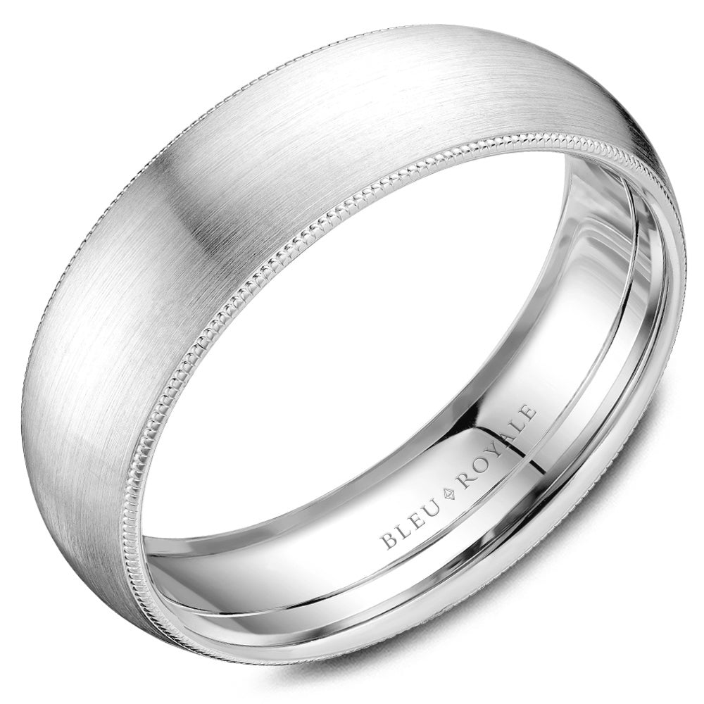 Bleu Royale Legacy Wedding Band 6.50mm White 14k Gold
