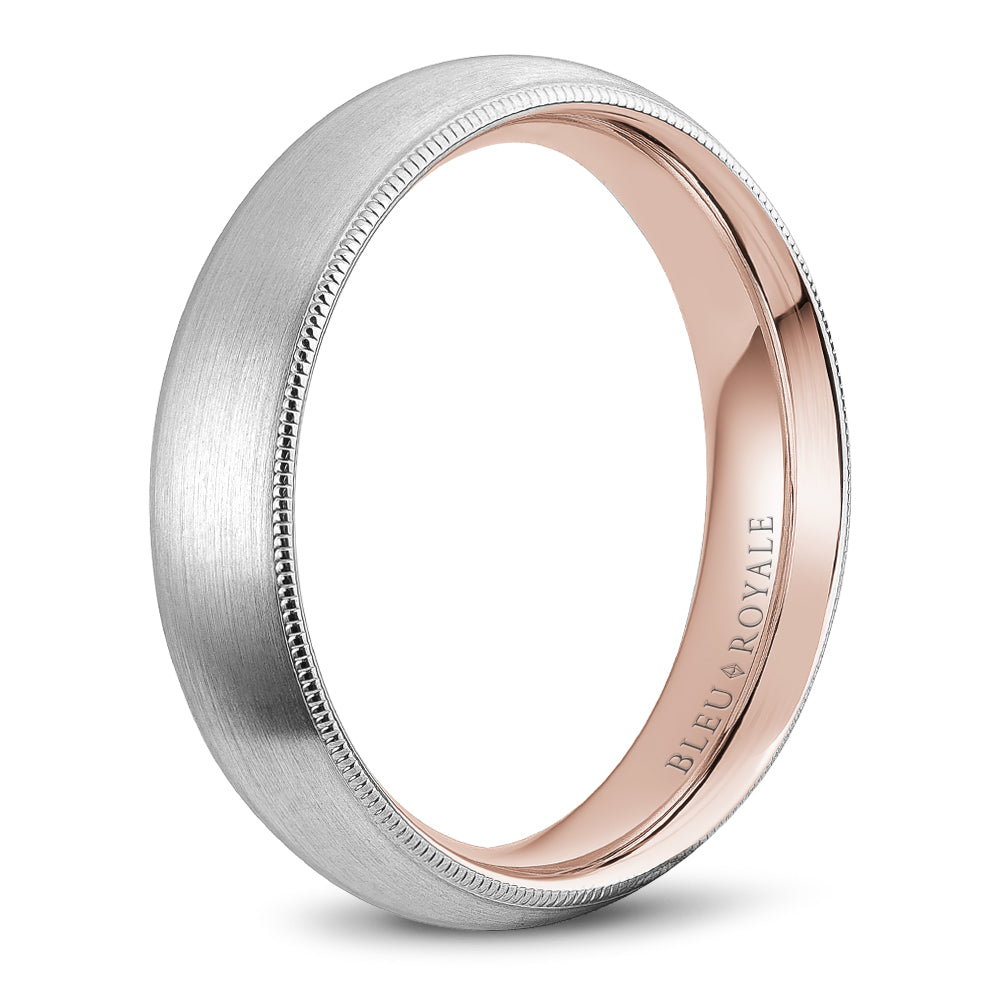 Bleu Royale Legacy Wedding Band 5.50mm White and Rose 14k Gold