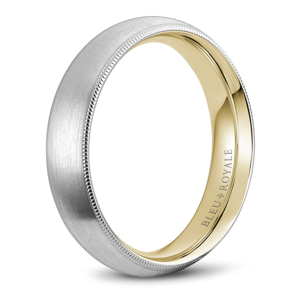 Bleu Royale Legacy Wedding Band 5.50mm White and Yellow 18k Gold