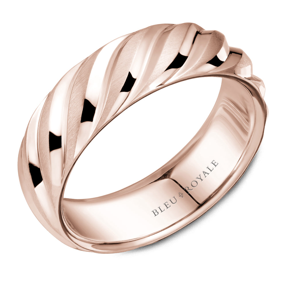 Bleu Royale Legacy Wedding Band 7.00mm Rose 14k Gold