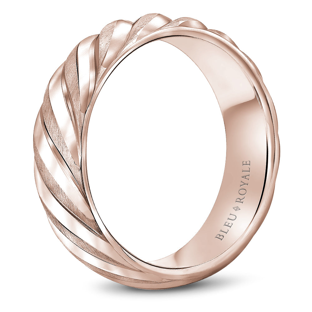 Bleu Royale Legacy Wedding Band 7.00mm Rose 14k Gold