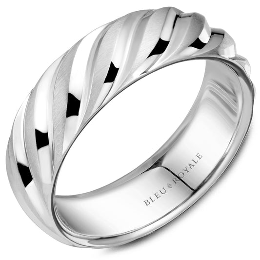 Bleu Royale Legacy Wedding Band 7.00mm White 18k Gold