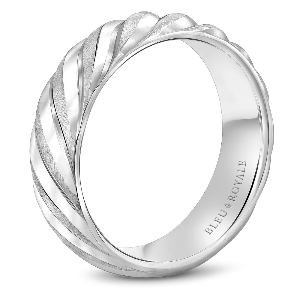 Bleu Royale Legacy Wedding Band 7.00mm White 18k Gold