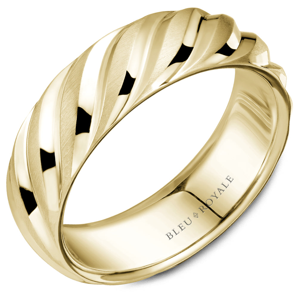 Bleu Royale Legacy Wedding Band 7.00mm Yellow 18k Gold