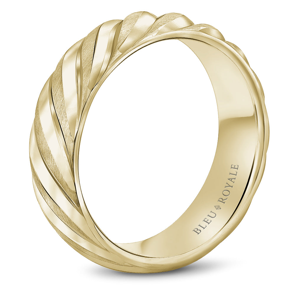 Bleu Royale Legacy Wedding Band 7.00mm Yellow 18k Gold