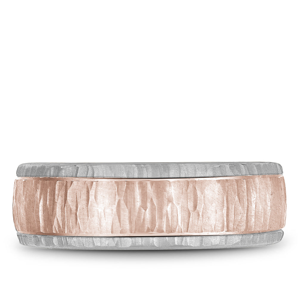 Bleu Royale Legacy Wedding Band 7.50mm Rose and White 14k Gold