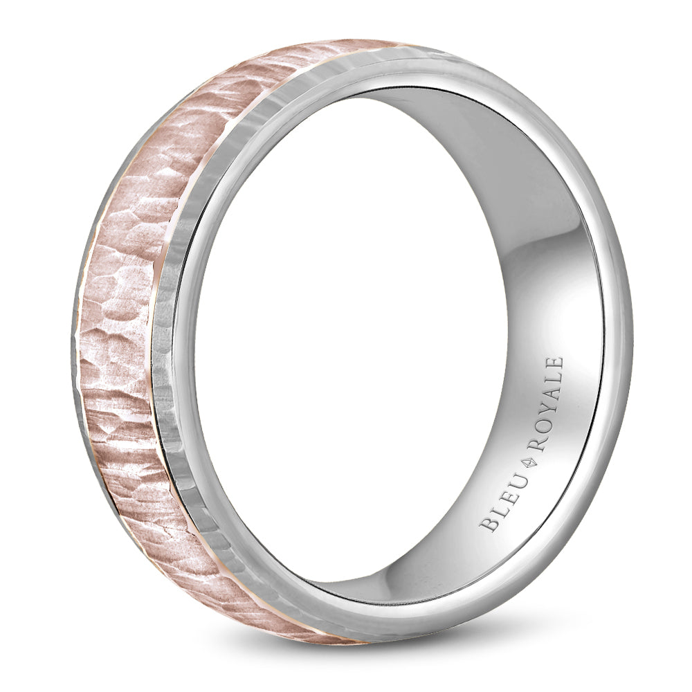 Bleu Royale Legacy Wedding Band 7.50mm Rose and White 14k Gold