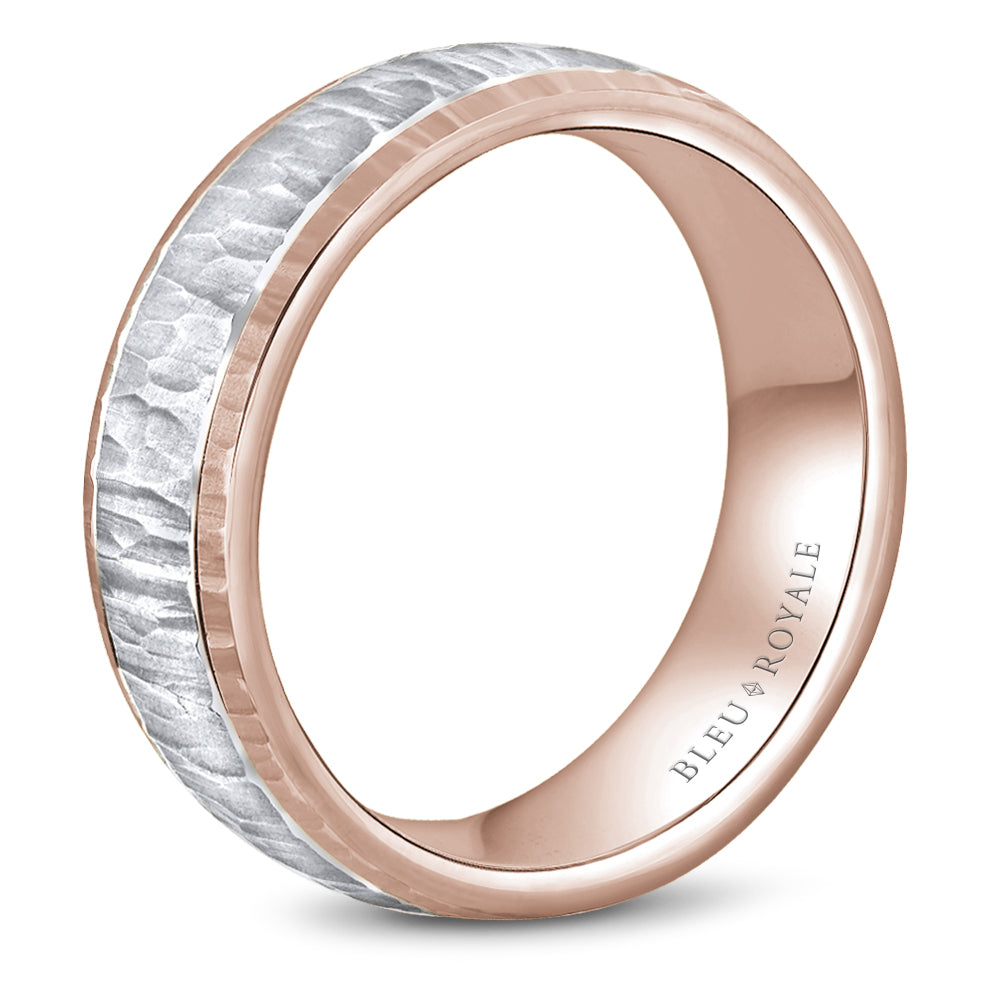 Bleu Royale Legacy Wedding Band 7.50mm White and Rose 18k Gold