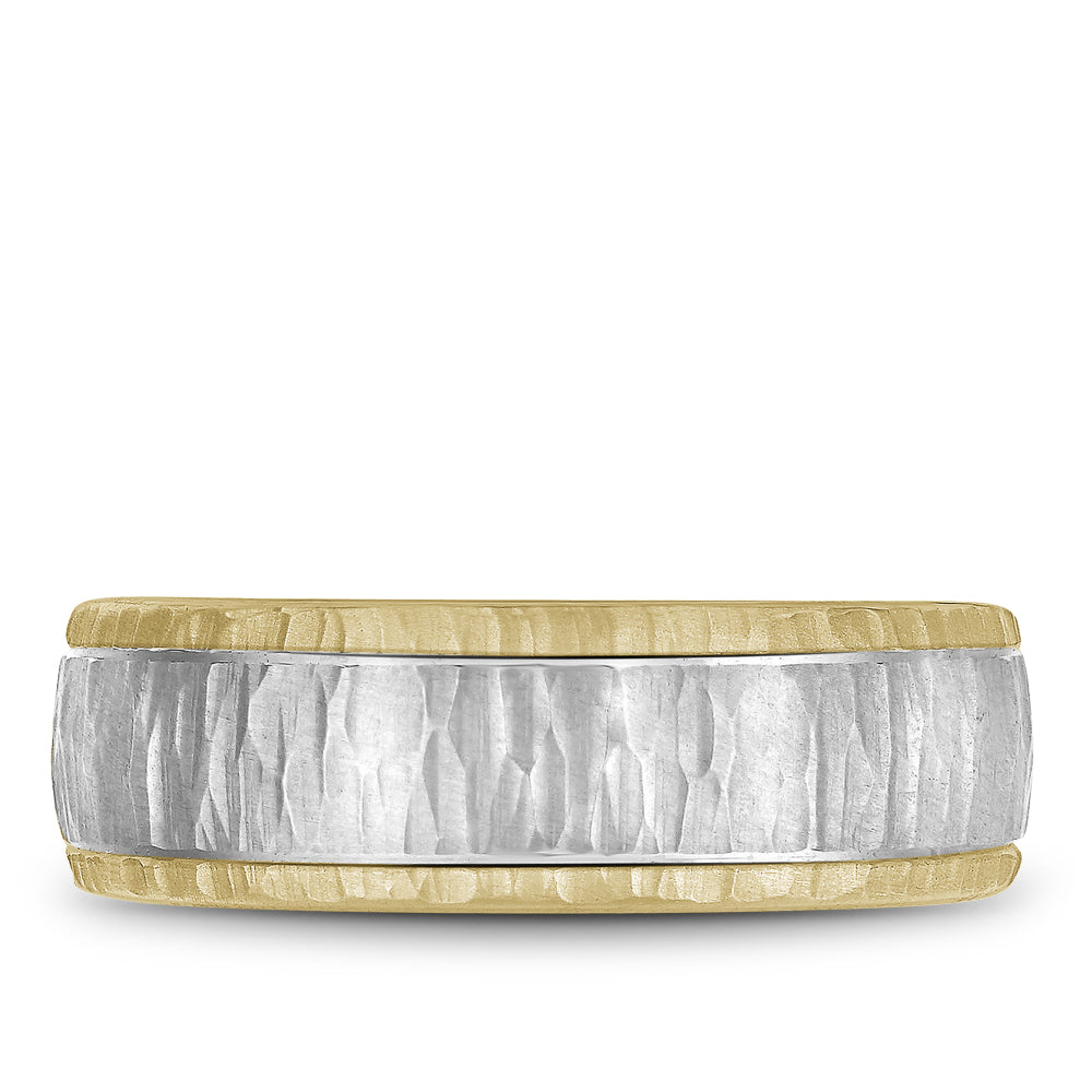 Bleu Royale Legacy Wedding Band 7.50mm White and Yellow 14k Gold