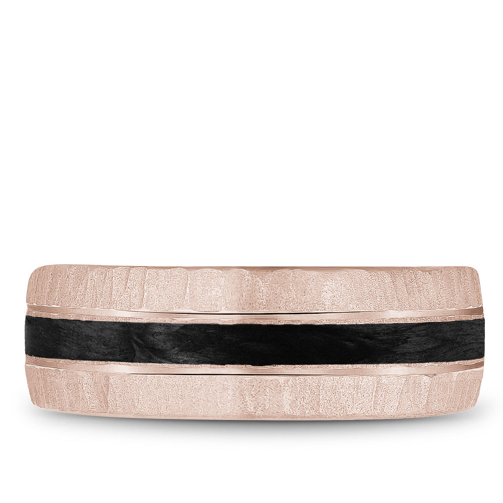 Bleu Royale Distinct Wedding Band 8.00mm 14k & Forged Carbon Fiber