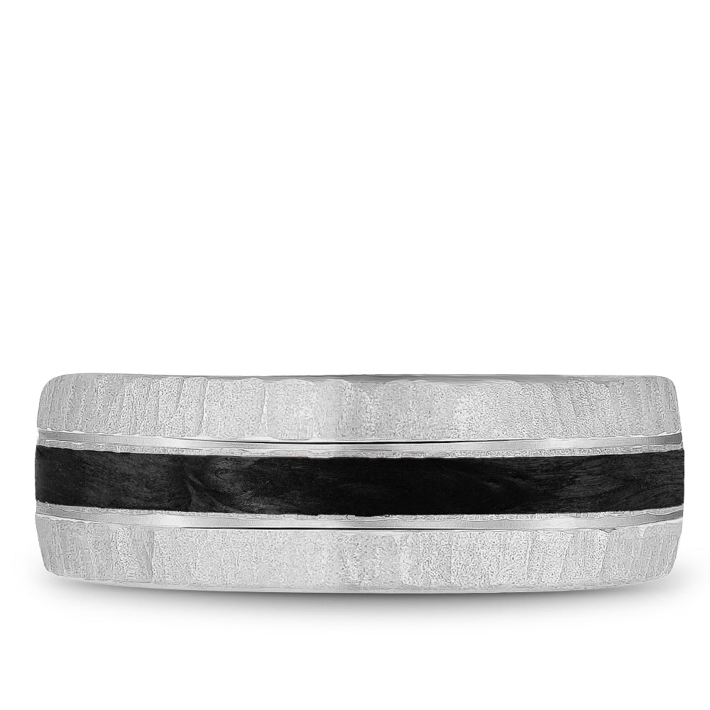 Bleu Royale Distinct Wedding Band 8.00mm Platinum 950 & Forged Carbon Fiber