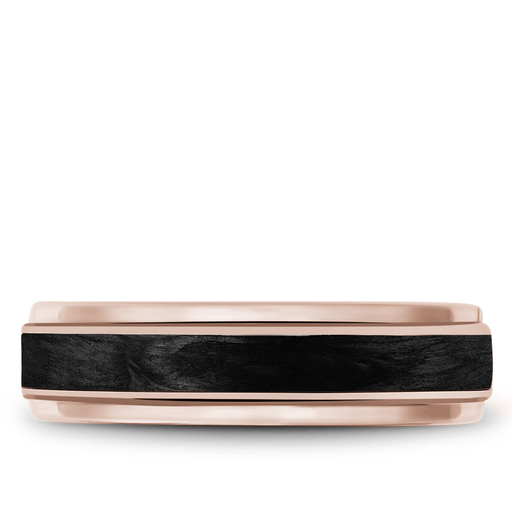 Bleu Royale Distinct Wedding Band 6.00mm 14k & Forged Carbon Fiber