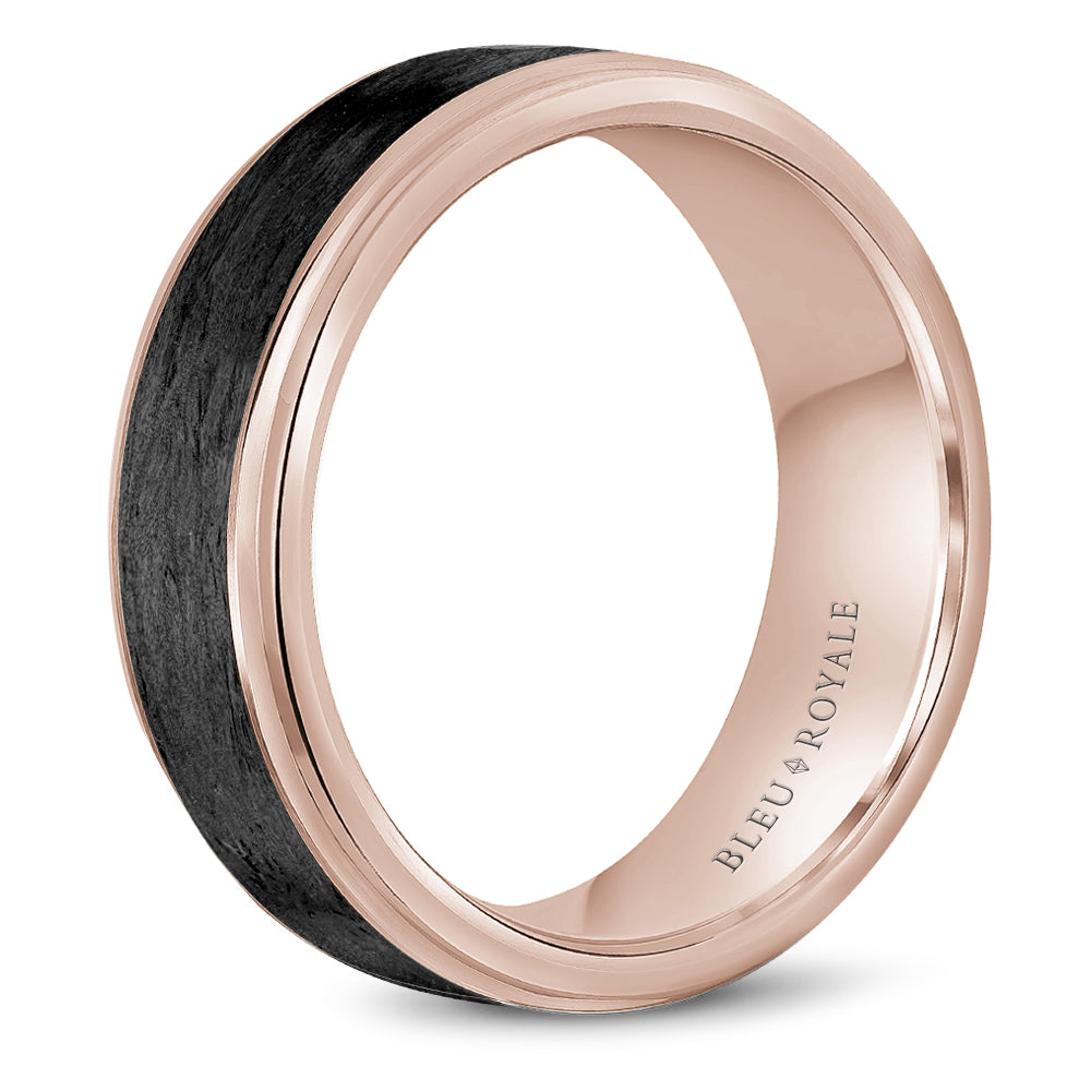 Bleu Royale Distinct Wedding Band 6.00mm 18k & Forged Carbon Fiber