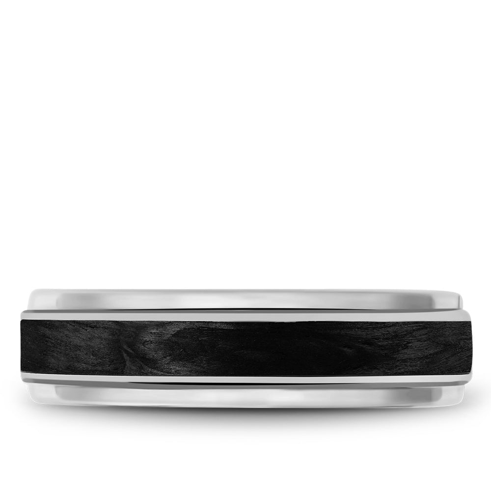 Bleu Royale Distinct Wedding Band 6.00mm 14k & Forged Carbon Fiber