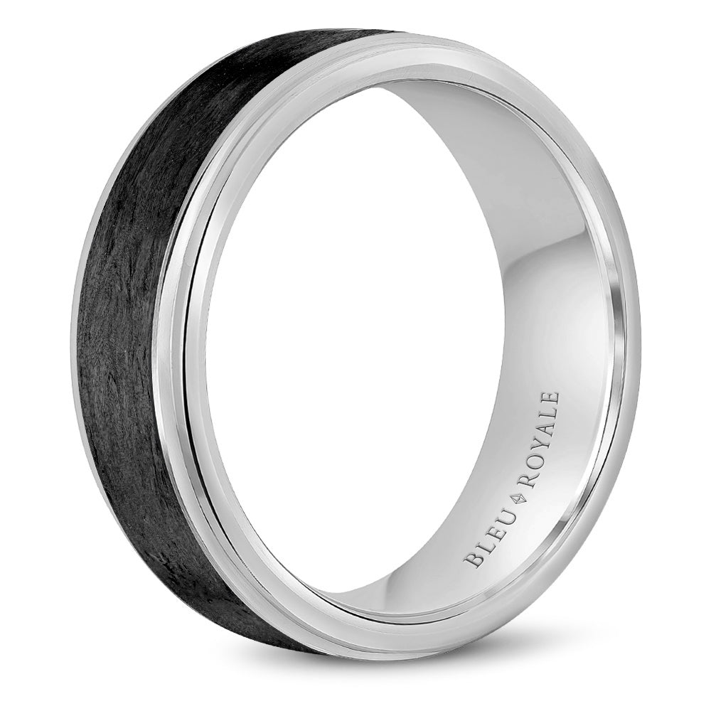 Bleu Royale Distinct Wedding Band 6.00mm 18k & Forged Carbon Fiber