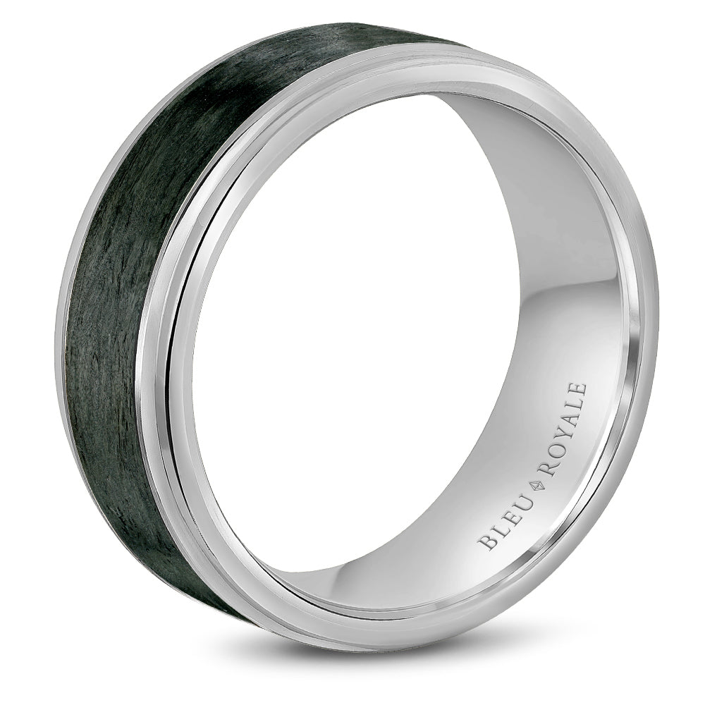 Bleu Royale Distinct Wedding Band 8.50mm Platinum 950 & Forged Carbon Fiber