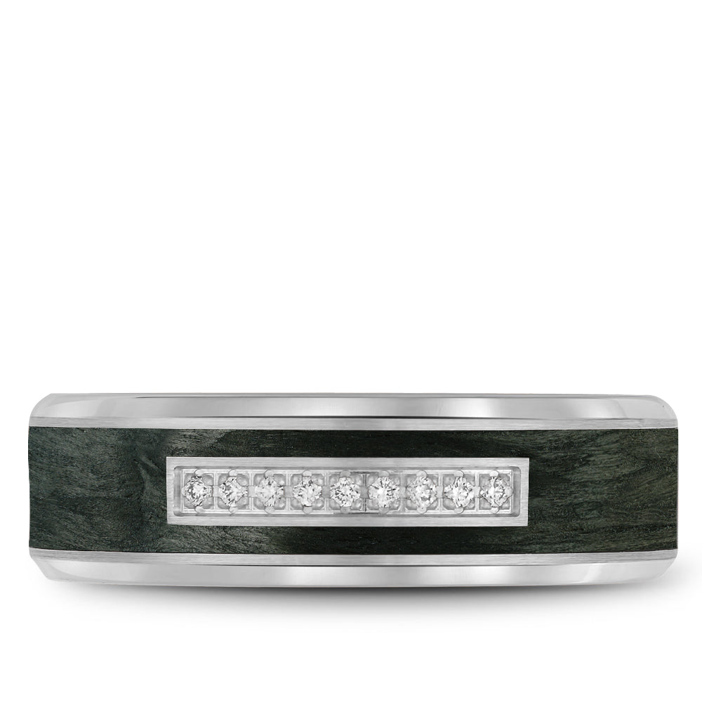 Bleu Royale Wedding Band 7.00mm 18k & Forged Carbon Fiber