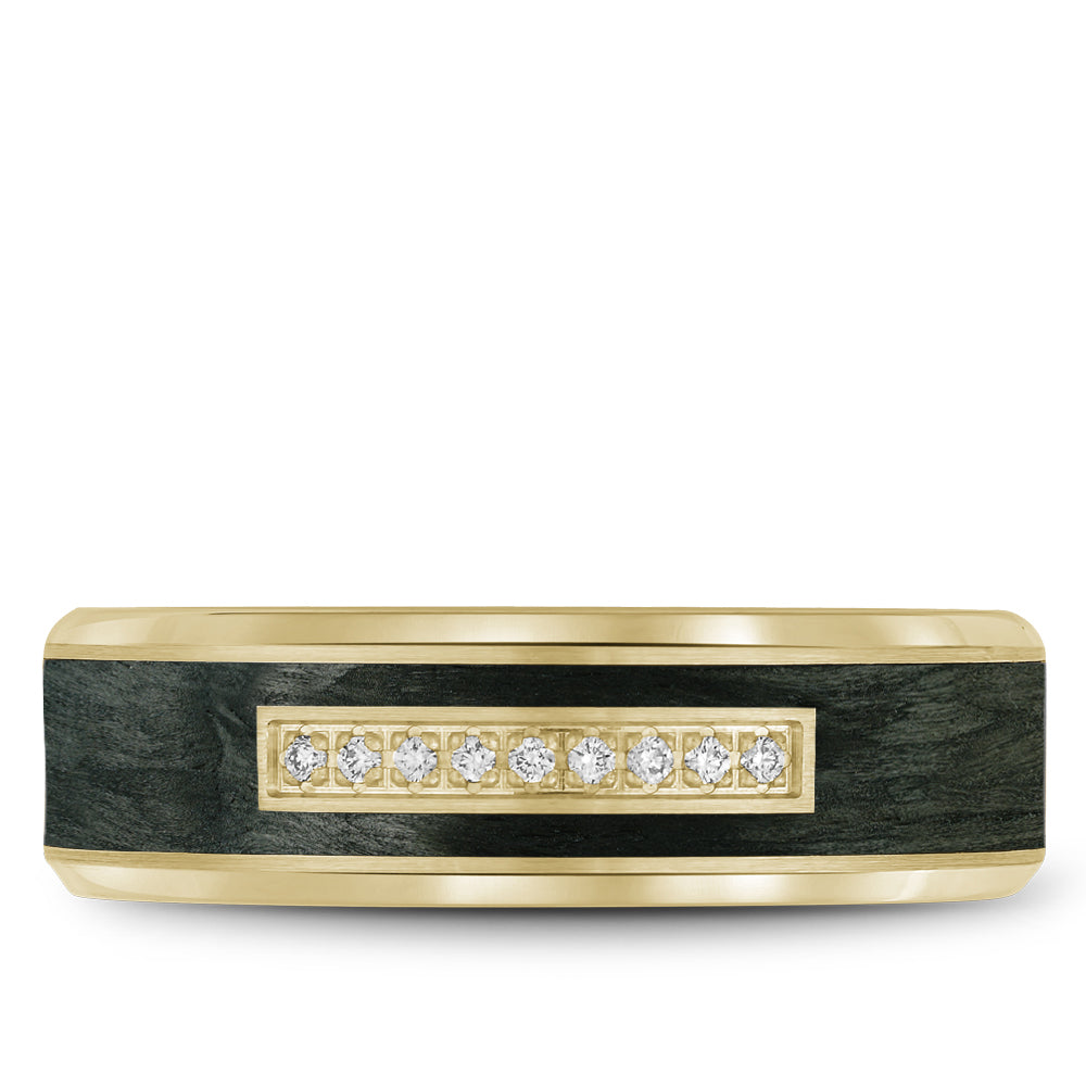 Bleu Royale Wedding Band 7.00mm 18k & Forged Carbon Fiber