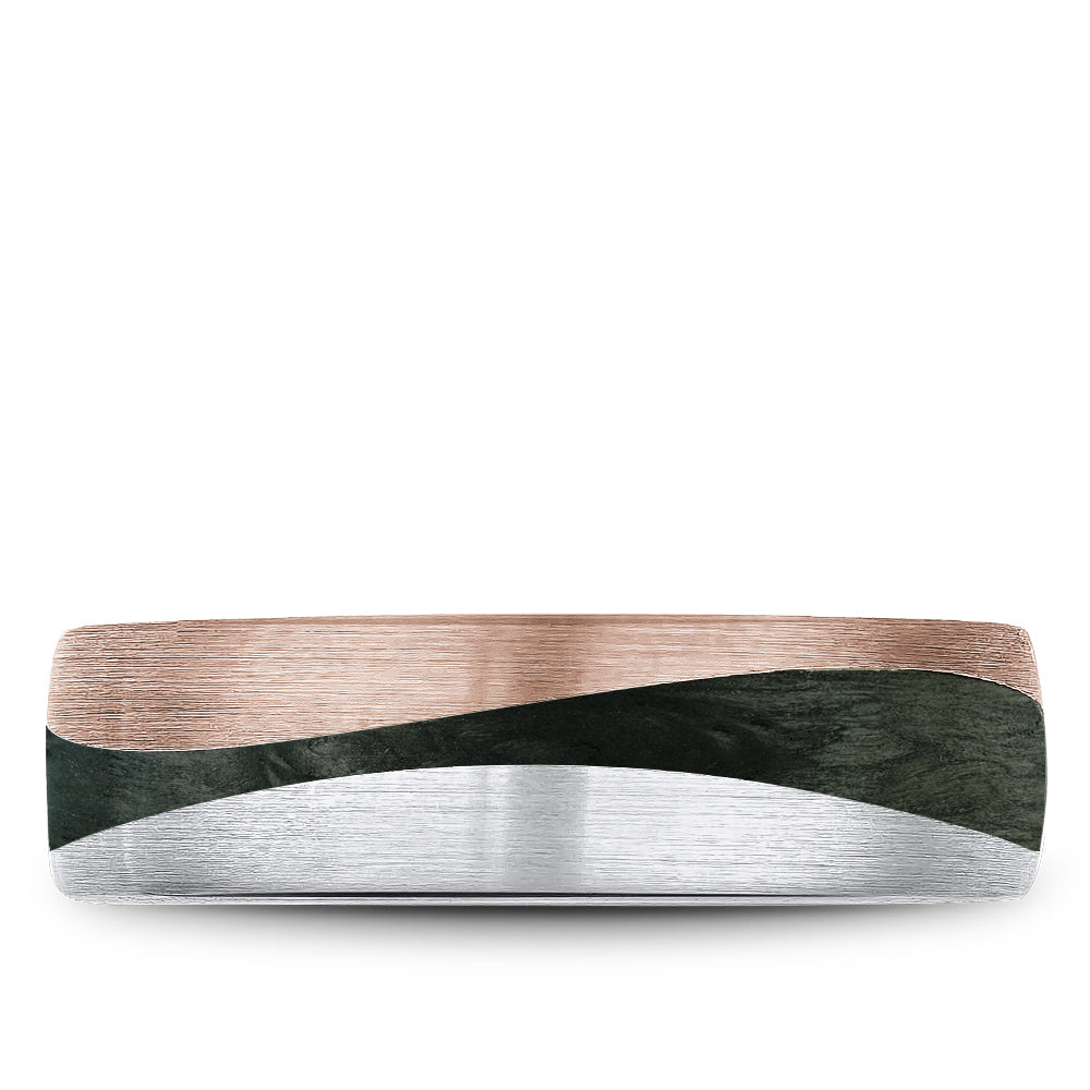 Bleu Royale Distinct Wedding Band 7.00mm 14k & Forged Carbon Fiber