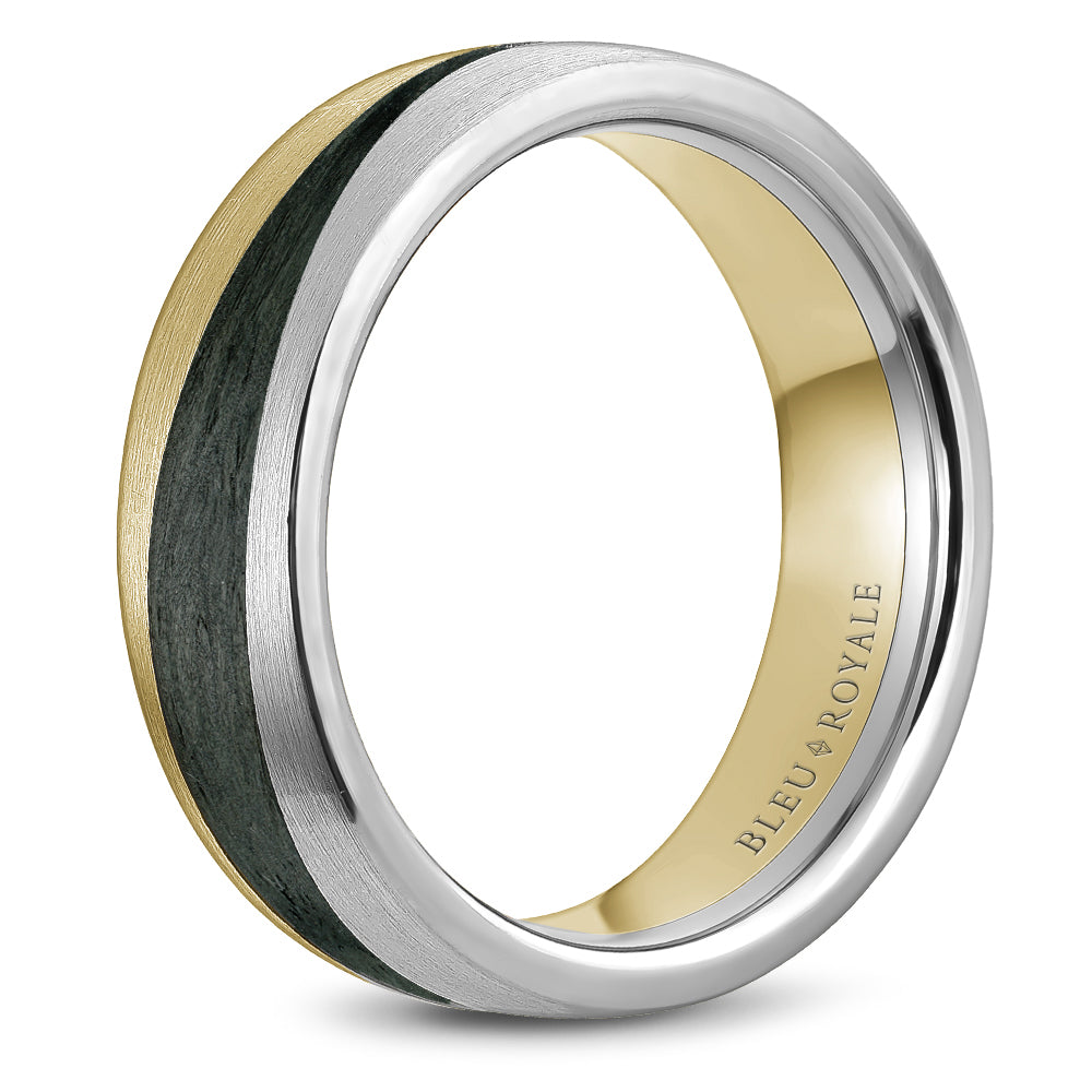 Bleu Royale Distinct Wedding Band 7.00mm 18k & Forged Carbon Fiber