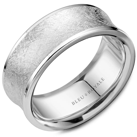 Bleu Royale Legacy Wedding Band 8.00mm White 14k Gold